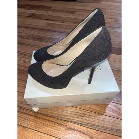 JOAN & DAVID DVFLIPP Grey FB Patent Leather Stiletto Pump Shoes Heels Size 10 - Picture 4 of 9